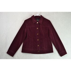 Pendleton Snap Jacket Women's Medium Petite Burgundy Corduroy Jacket